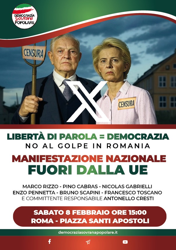 VENITE TUTTI!!! MANIFESTAZIONE SABATO 8 FEBBRAIO ORE 15:00 - ROMA - PIAZZA SANTI APOSTOLI
